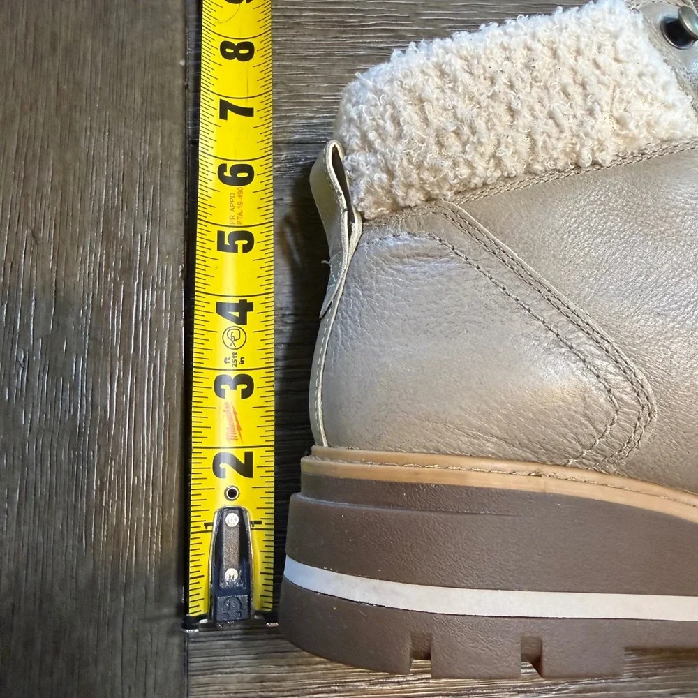 Timberland Cerrvinia Valley Waterproof Boots Taupe Full Grain Leather Womens 8.5
